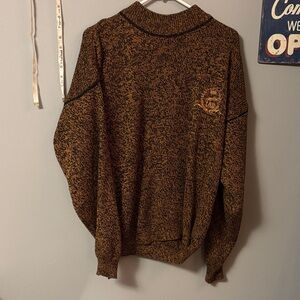 Men's Black and Brown Crewneck Sweater